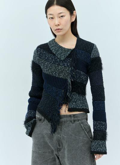 Shop Acne Studios Fringe Sweater In Blue