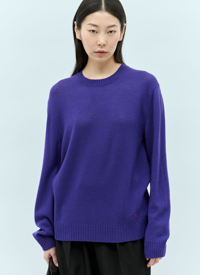Shop Jil Sander+ Crewneck Wool Sweater In Purple