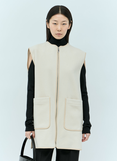 Shop Totême Felted Wool-blend Vest In Cream