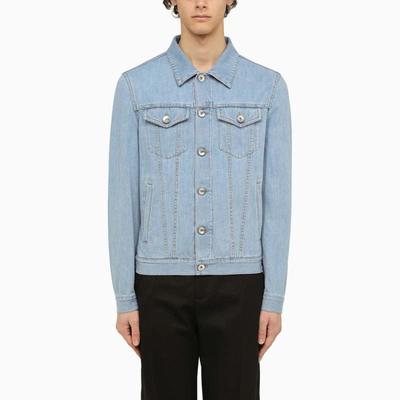 Shop Brunello Cucinelli Light Denim Jacket In Blue