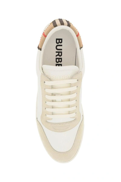 Shop Burberry Low-top Leather Sneakers In Multicolor