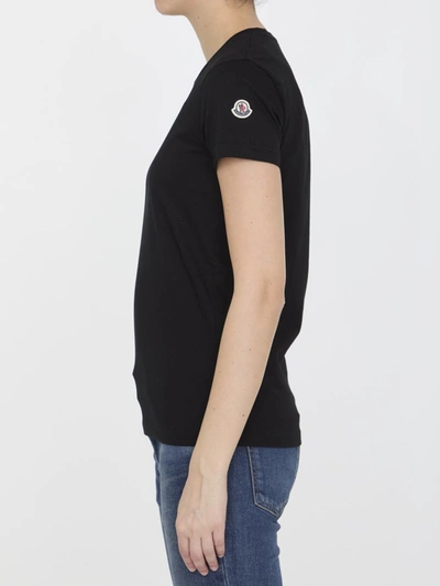 Shop Moncler Cotton T-shirt In Black