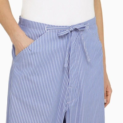 Shop Darkpark Light Blue/white Striped Daisy Wide Trousers