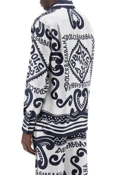 Shop Dolce & Gabbana Pajama Shirt With Marina Print In Multicolor