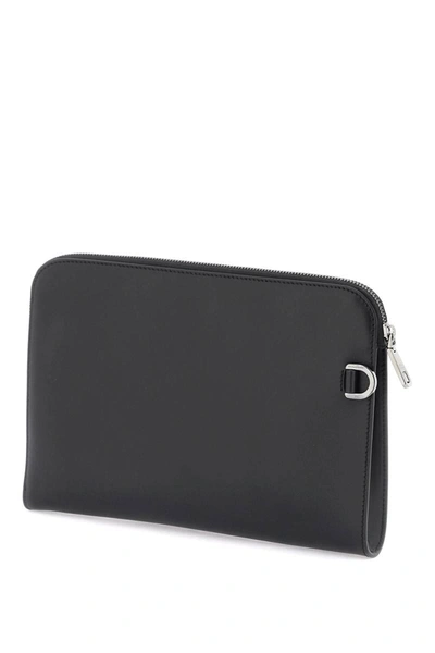 Shop Dolce & Gabbana Pouch With Embossed Logo In Black