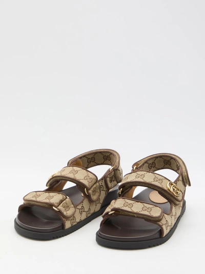 Shop Gucci Double G Sandals In Beige