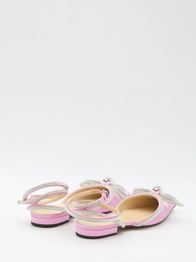 Mach&mach Pointed Bow Tie Flat Sole Shoes In Pink