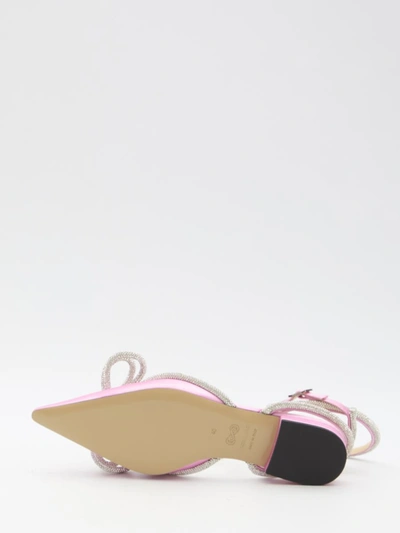 Mach&mach Pointed Bow Tie Flat Sole Shoes In Pink