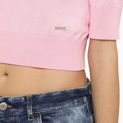 Shop Dsquared2 Cropped Jersey In Pink