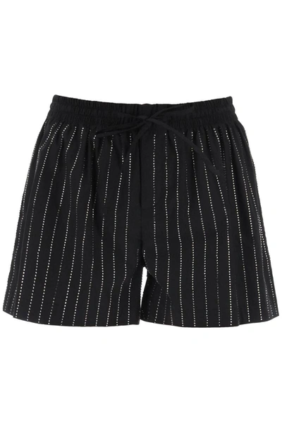 Shop Giuseppe Di Morabito Poplin Shorts With Rhinestones In Black