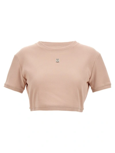 Shop Givenchy Logo Plaque T-shirt In Pink