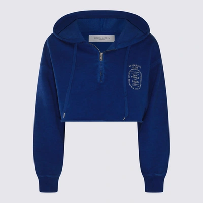 Shop Golden Goose Blue And White Cotton Sweatshirt In Blue/heritage White