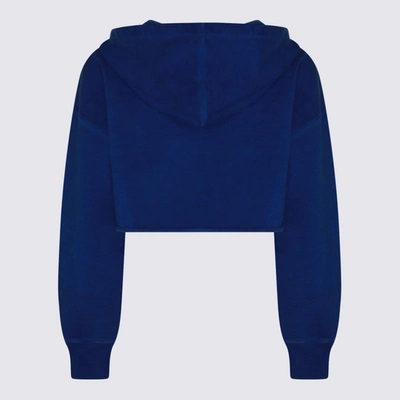 Shop Golden Goose Blue And White Cotton Sweatshirt In Blue/heritage White
