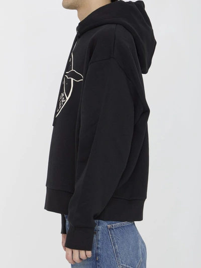 Shop Moncler X Roc Nation Logo Hoodie In Black