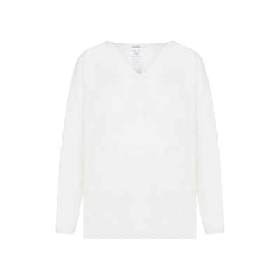 Shop Max Mara Freccia V-neck Sweater In White