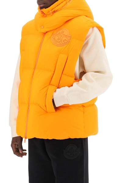 Shop Moncler Genius Moncler X Roc Nation By Jay-z Apus Puffer Vest In Orange