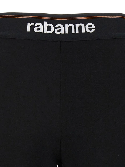 Shop Rabanne Paco  Logo Leggings In Black