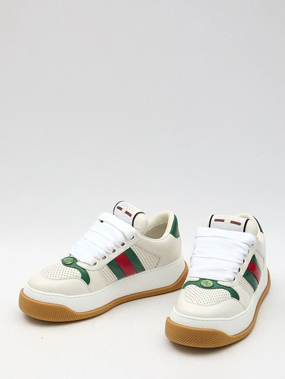 Shop Gucci Screener Sneakers In White