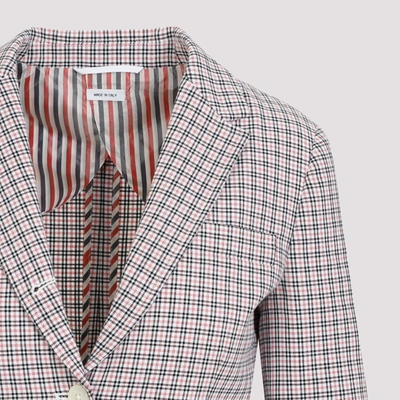 Shop Thom Browne Small Check Cotton Jacket In Multicolour