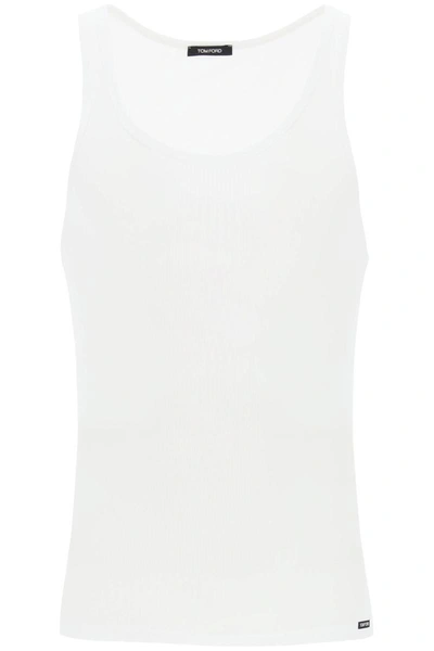 Shop Tom Ford Ribbed Underwear Tank Top In White