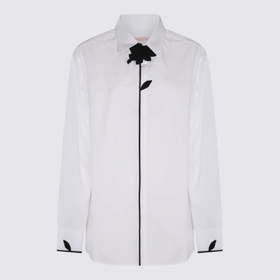Shop Valentino White And Black Cotton Shirt