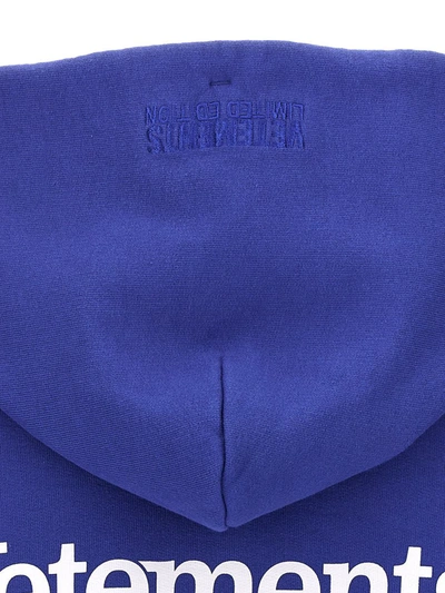 Shop Vetements 'campaign Logo' Hoodie In Blue