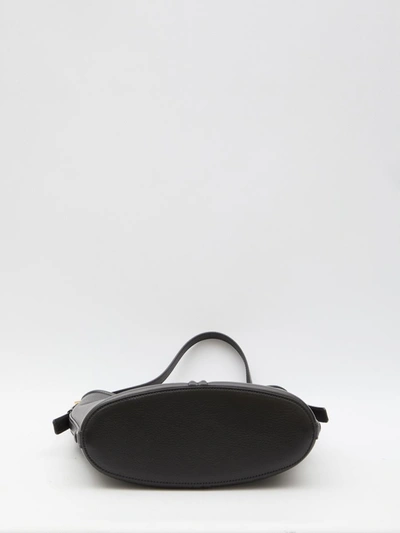 Shop Valentino Vlogo Leather Hobo Bag In Black