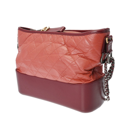 Pre-owned Chanel Gabrielle Burgundy Leather Shoulder Bag ()