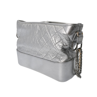 CHANEL Pre-owned Gabrielle Silver Leather Shoulder Bag ()