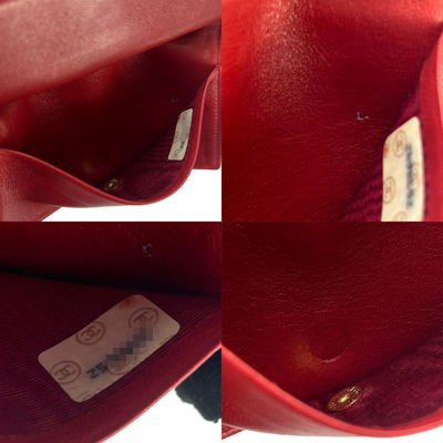 Pre-owned Chanel Matelassé Red Leather Wallet  ()