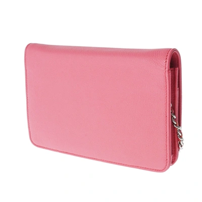 Pre-owned Chanel Wallet On Chain Pink Leather Wallet  ()