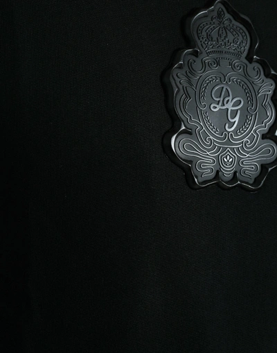 Shop Dolce & Gabbana Black Cotton Round Neck Pullover Logo Men's Sweater