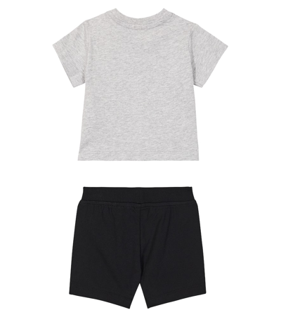 Shop Moschino Baby Cotton T-shirt And Shorts Set In Grey