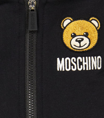 Shop Moschino Baby Cotton Jersey Sweatshirt And Sweatpants Set In Black