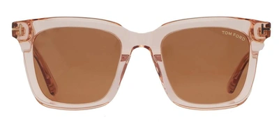 Shop Tom Ford Ft0970-k W 72e Square Sunglasses In Brown