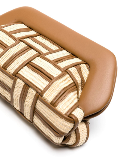 Shop Themoire' Bios Weaved Straw Clutch Bag In Brown