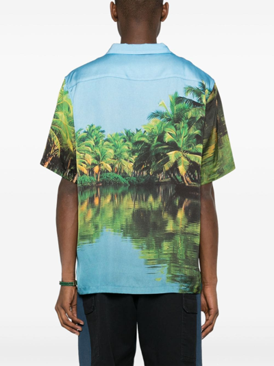 Shop Blue Sky Inn Printed Viscose Shirt In Multicolor