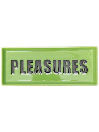 Shop Pleasures Logo Ceramic Tray In Green