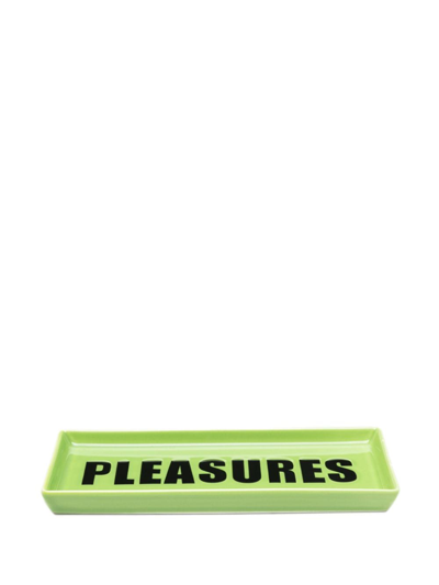 Shop Pleasures Logo Ceramic Tray In Green