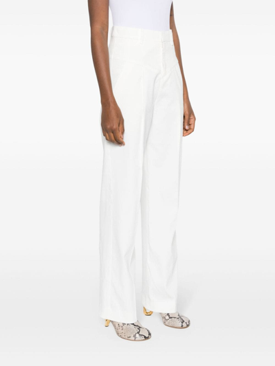 Shop Isabel Marant Staya Wide Leg Trousers In White