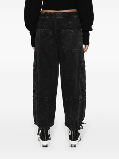 Shop Marant Etoile Ivy Cotton Cargo Trousers In Black