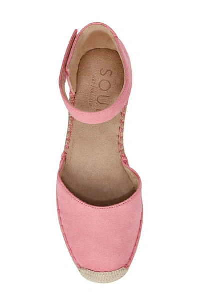 Shop Soul Naturalizer Wren Ankle Strap Espadrille Platform Sandal In Flamingo Pink Fabric