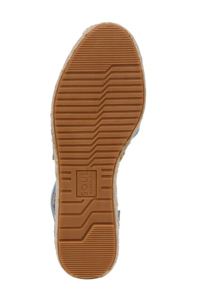 Shop Soul Naturalizer Wren Ankle Strap Espadrille Platform Sandal In Linen Blue Fabric