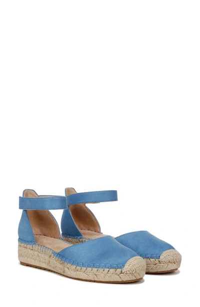 Shop Soul Naturalizer Wren Ankle Strap Espadrille Platform Sandal In Linen Blue Fabric