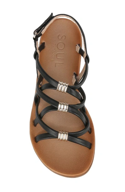 Shop Soul Naturalizer Sierra Strappy Sandal In Black Smooth Faux Leather