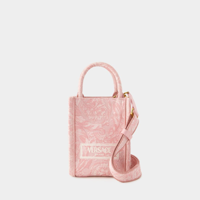Shop Versace Athena Mini Tote Bag -  - Cotton - Pink