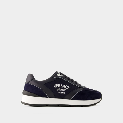 Versace Sneakers New Runner -  - Cuir - Bleu In Blue