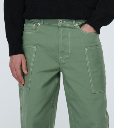 Shop Kenzo Low-rise Wide-leg Jeans In Green