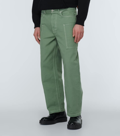 Shop Kenzo Low-rise Wide-leg Jeans In Green