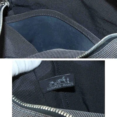 Shop Hermes Hermès Herline Grey Canvas Backpack Bag ()